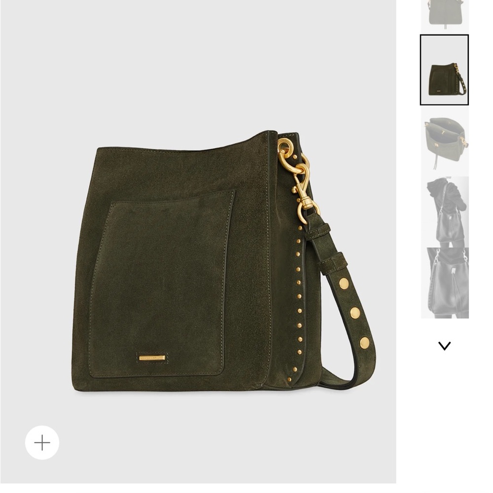 Rebecca Minkoff Elegant Olive Green Suede Shoulder Bag - Picture 2 of 11